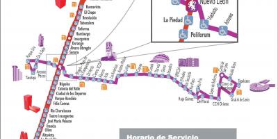 Χάρτης της metrobus Πόλη του Μεξικού