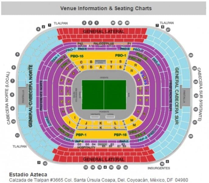 estadio azteca καθιστικό χάρτης