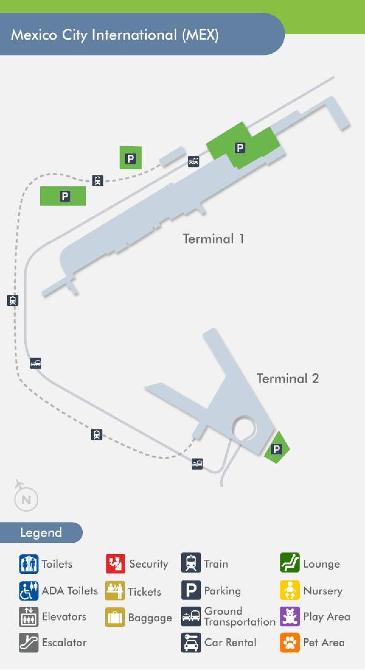 mex τερματικό σταθμό του αεροδρομίου χάρτης
