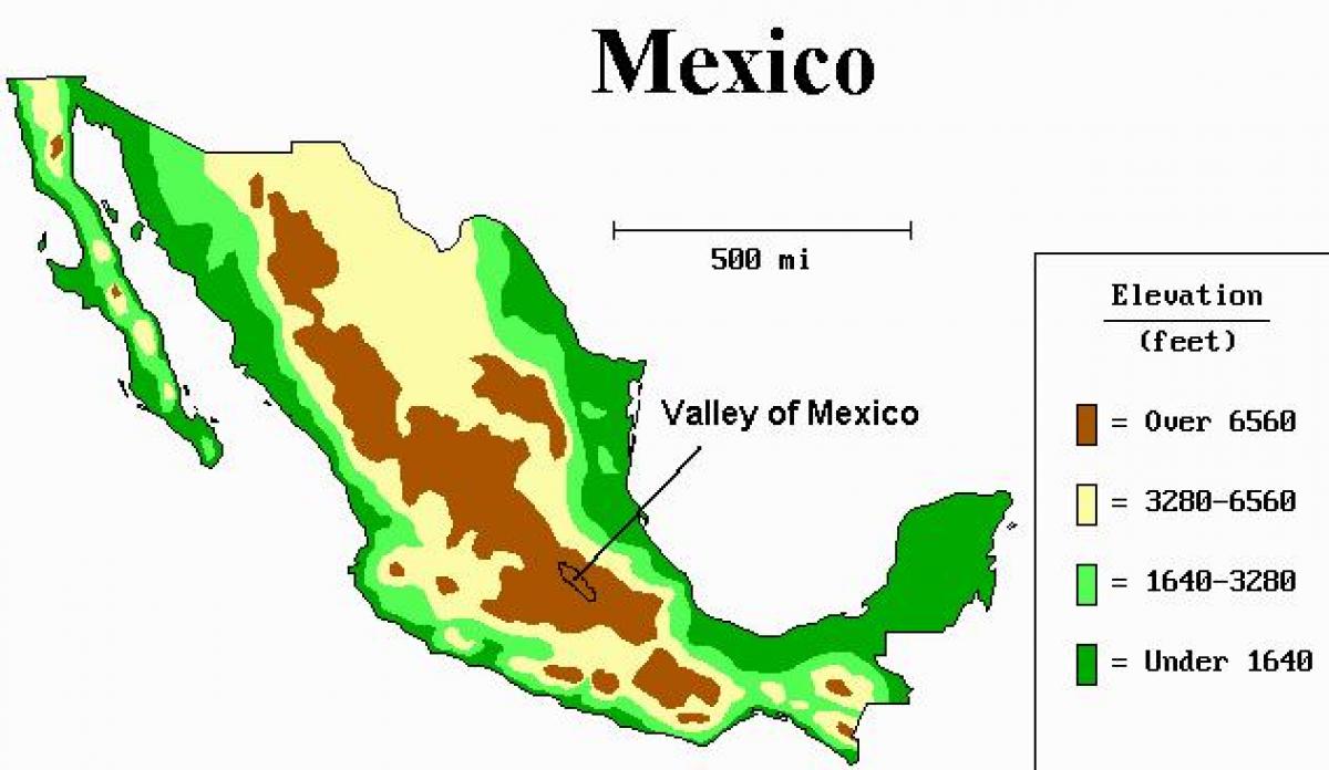 χάρτης της κοιλάδας του Μεξικού