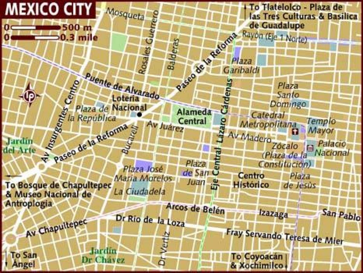 centro historico Πόλη του Μεξικού εμφάνιση χάρτη
