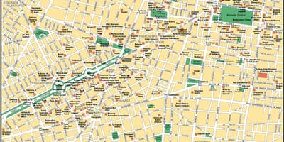 Χάρτης της Πόλης του Μεξικού σημεία ενδιαφέροντος