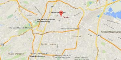 Zocalo της Πόλης του Μεξικού εμφάνιση χάρτη