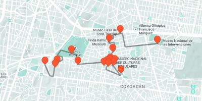 Χάρτης της Πόλης του Μεξικού walking tour